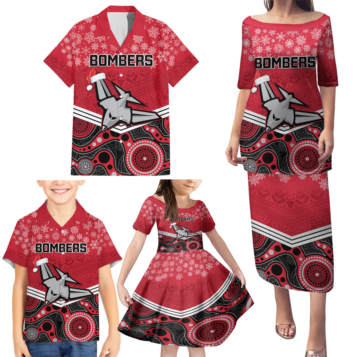 custom-essendon-football-christmas-family-matching-puletasi-dress-and-hawaiian-shirt-merry-xmas-2023-mix-aboriginal-art