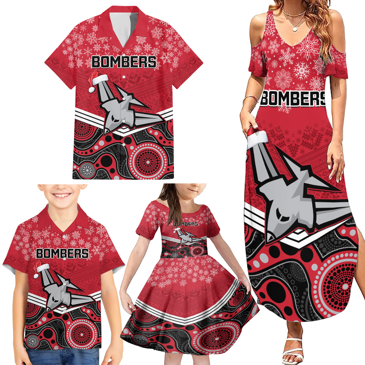 custom-essendon-football-christmas-family-matching-summer-maxi-dress-and-hawaiian-shirt-merry-xmas-2023-mix-aboriginal-art