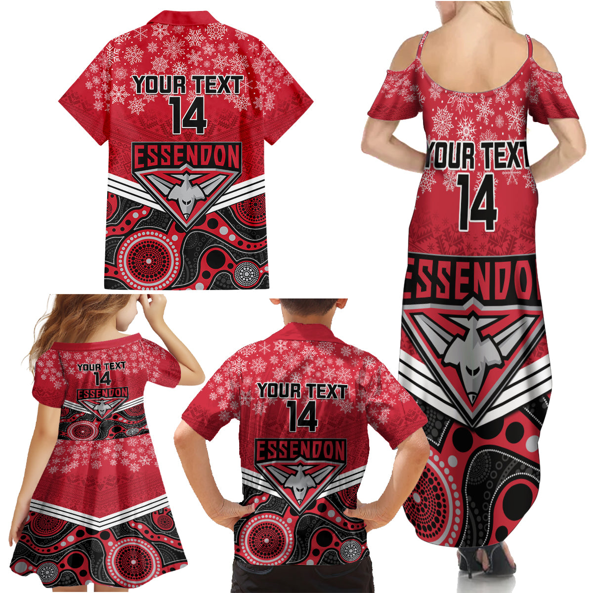 custom-essendon-football-christmas-family-matching-summer-maxi-dress-and-hawaiian-shirt-merry-xmas-2023-mix-aboriginal-art