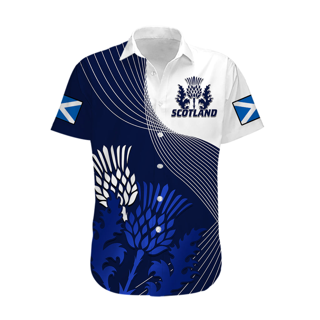 Scotland Rugby Hawaiian Shirt Thistle Unique Go Scottish Blue Version - Vibe Hoodie Shop
