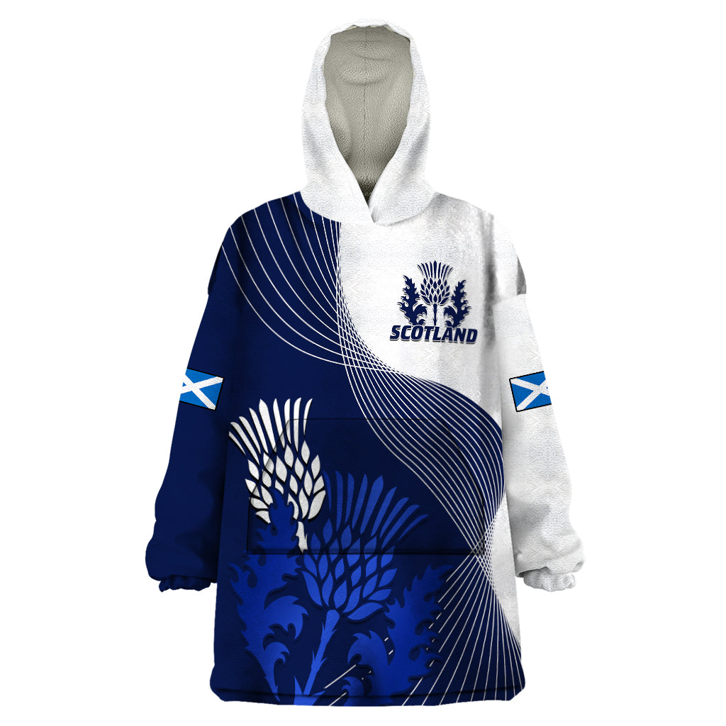 Scotland Rugby Wearable Blanket Hoodie Thistle Unique Go Scottish Blue Version - Vibe Hoodie Shop