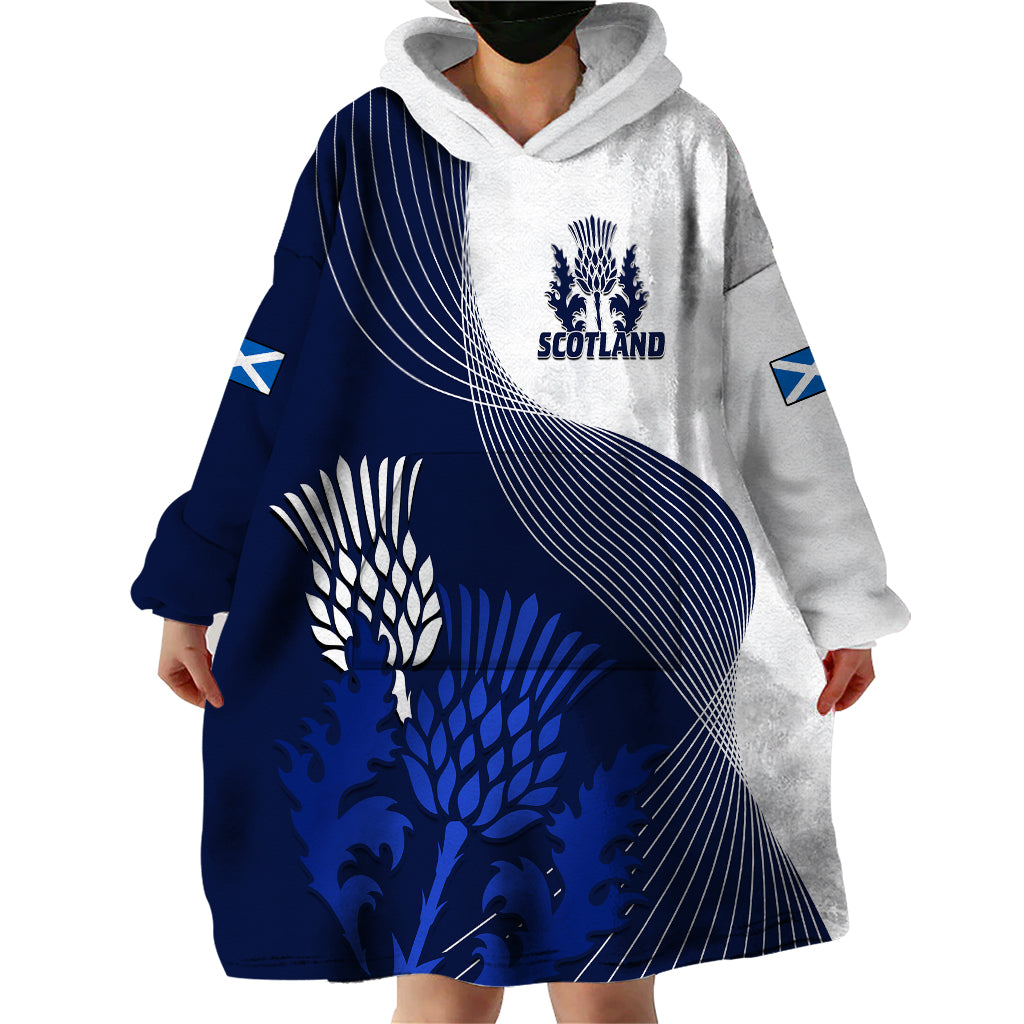 Scotland Rugby Wearable Blanket Hoodie Thistle Unique Go Scottish Blue Version - Vibe Hoodie Shop