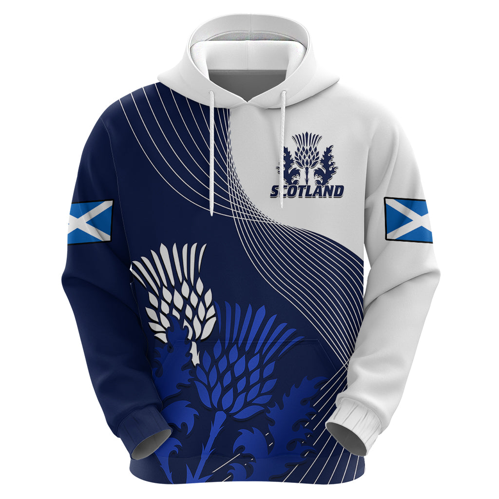 (Custom Text And Number) Scotland Rugby Hoodie Thistle Unique Go Scottish Blue Version - Vibe Hoodie Shop