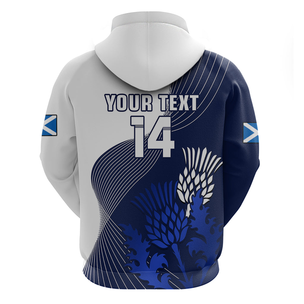 (Custom Text And Number) Scotland Rugby Hoodie Thistle Unique Go Scottish Blue Version - Vibe Hoodie Shop