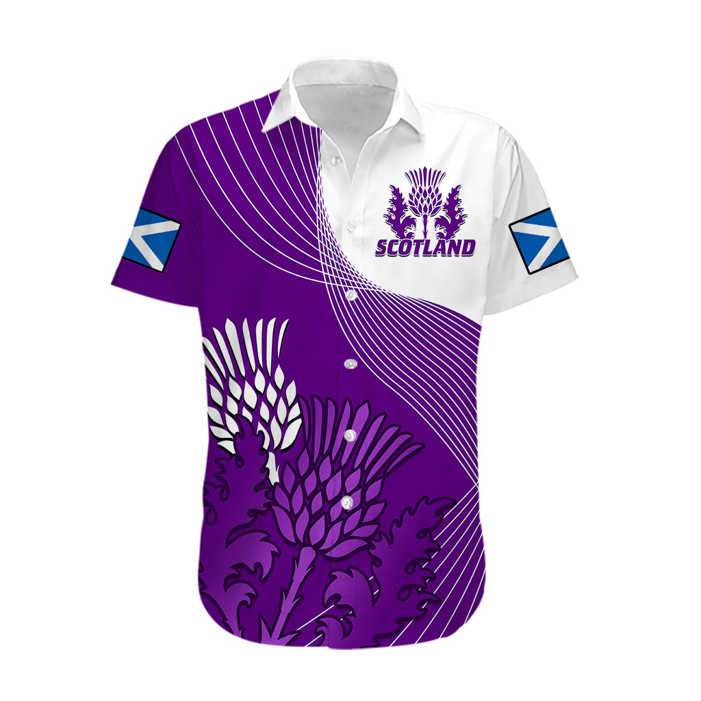 Scotland Rugby Hawaiian Shirt Thistle Unique Go Scottish Purple Version - Vibe Hoodie Shop