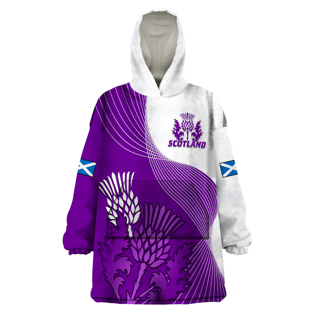 Scotland Rugby Wearable Blanket Hoodie Thistle Unique Go Scottish Purple Version - Vibe Hoodie Shop