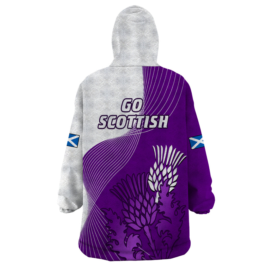 Scotland Rugby Wearable Blanket Hoodie Thistle Unique Go Scottish Purple Version - Vibe Hoodie Shop