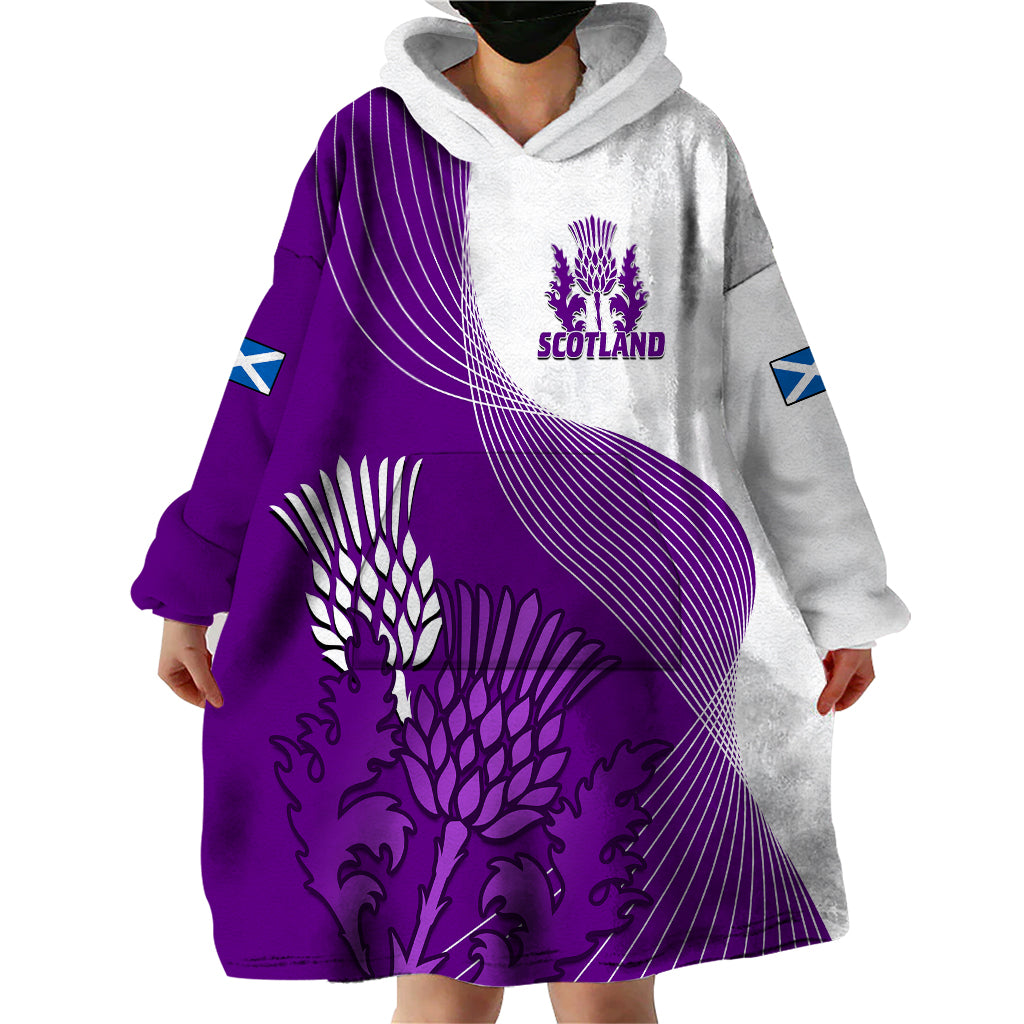 Scotland Rugby Wearable Blanket Hoodie Thistle Unique Go Scottish Purple Version - Vibe Hoodie Shop