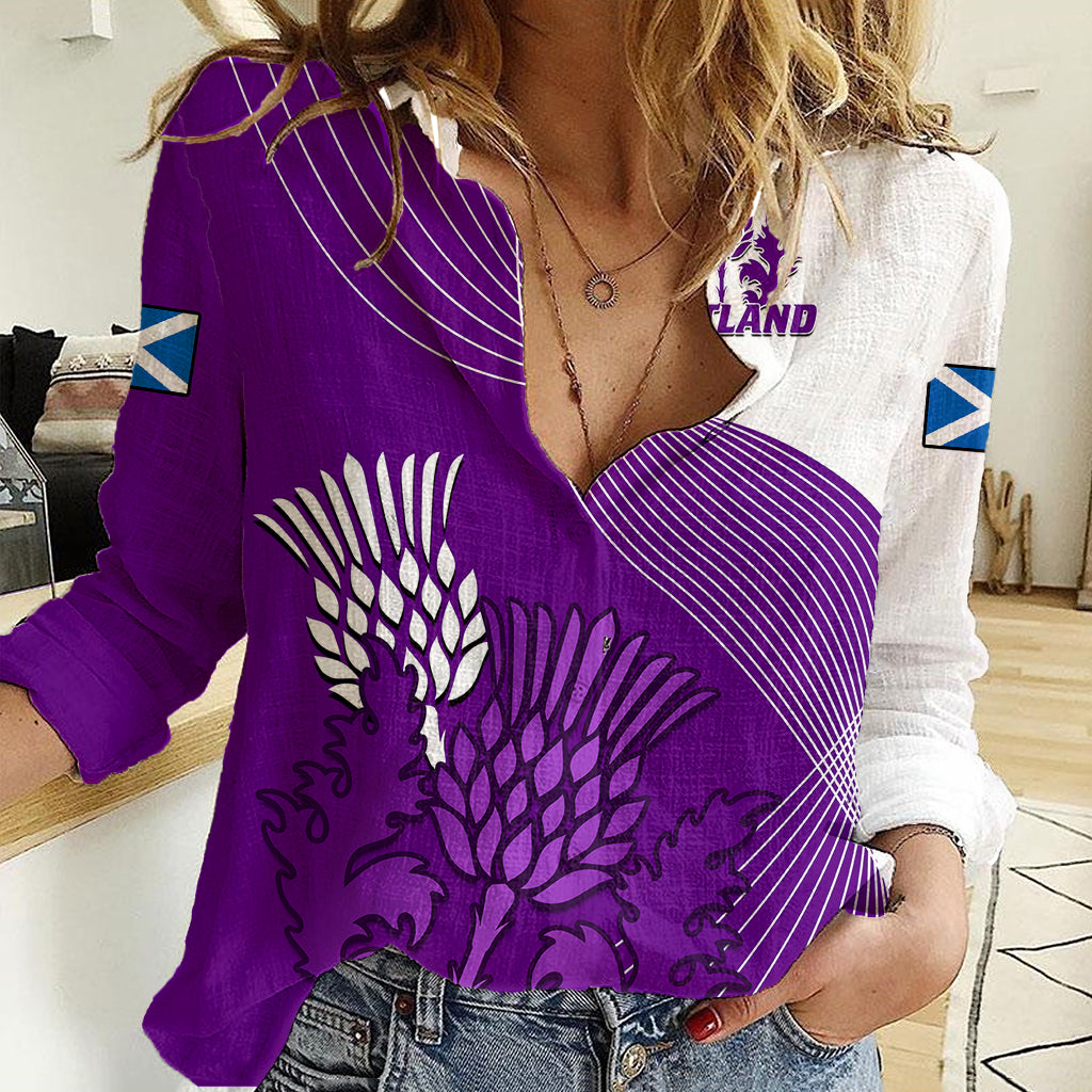 Scotland Rugby Women Casual Shirt Thistle Unique Go Scottish Purple Version - Vibe Hoodie Shop