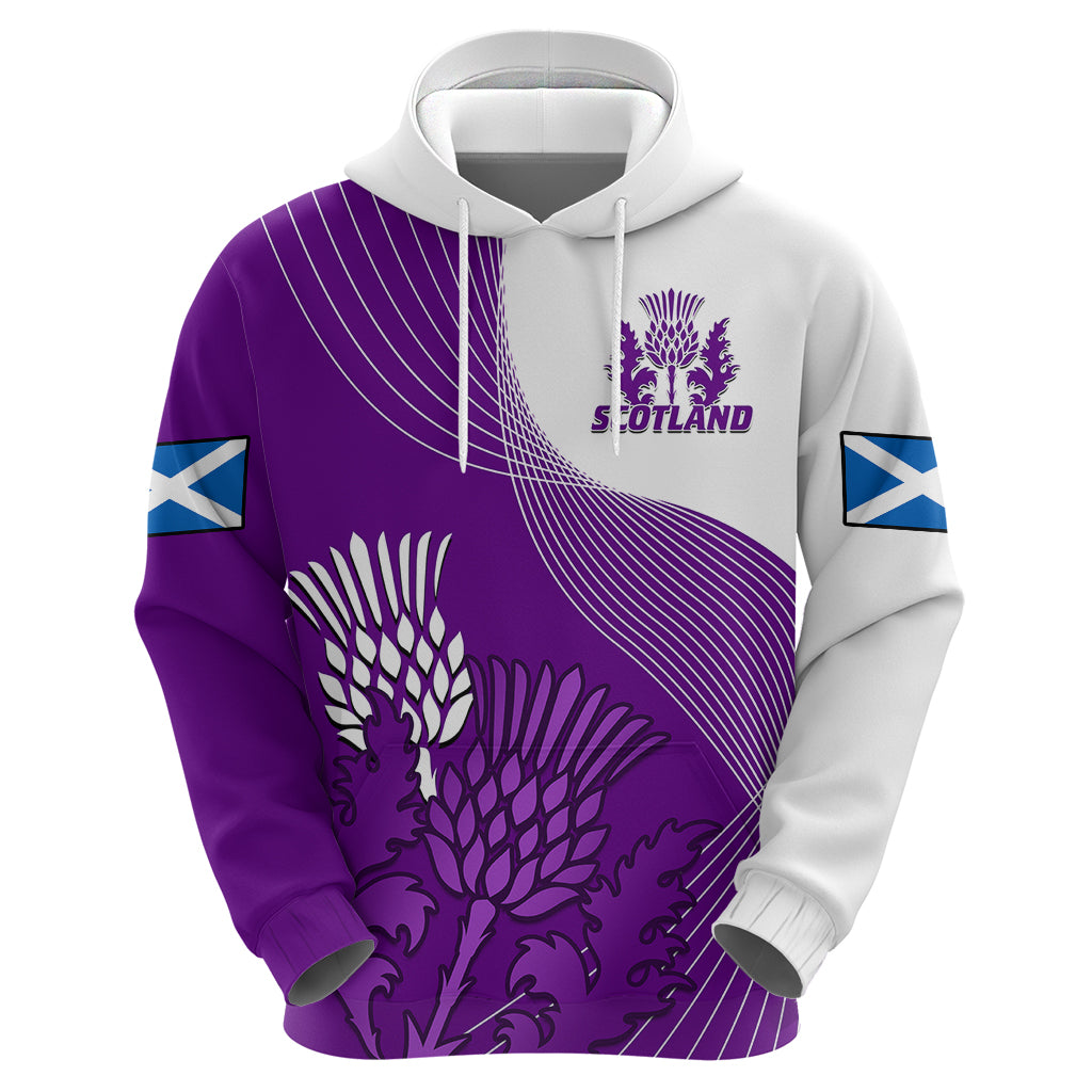 (Custom Text And Number) Scotland Rugby Hoodie Thistle Unique Go Scottish Purple Version - Vibe Hoodie Shop