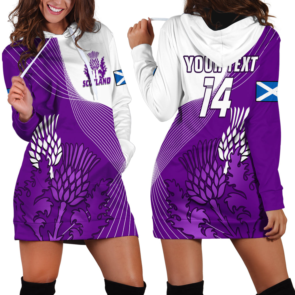 (Custom Text And Number) Scotland Rugby Hoodie Dress Thistle Unique Go Scottish Purple Version - Vibe Hoodie Shop