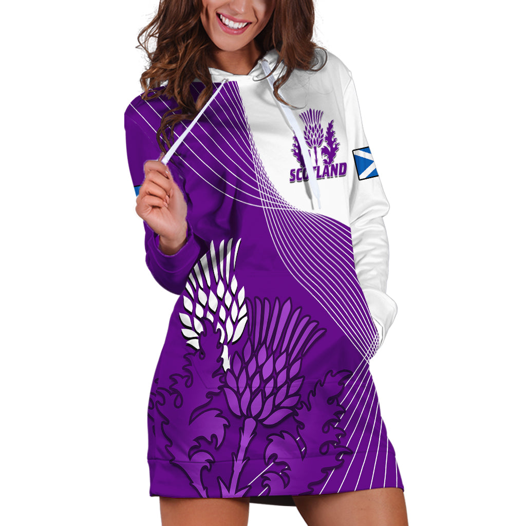 (Custom Text And Number) Scotland Rugby Hoodie Dress Thistle Unique Go Scottish Purple Version - Vibe Hoodie Shop