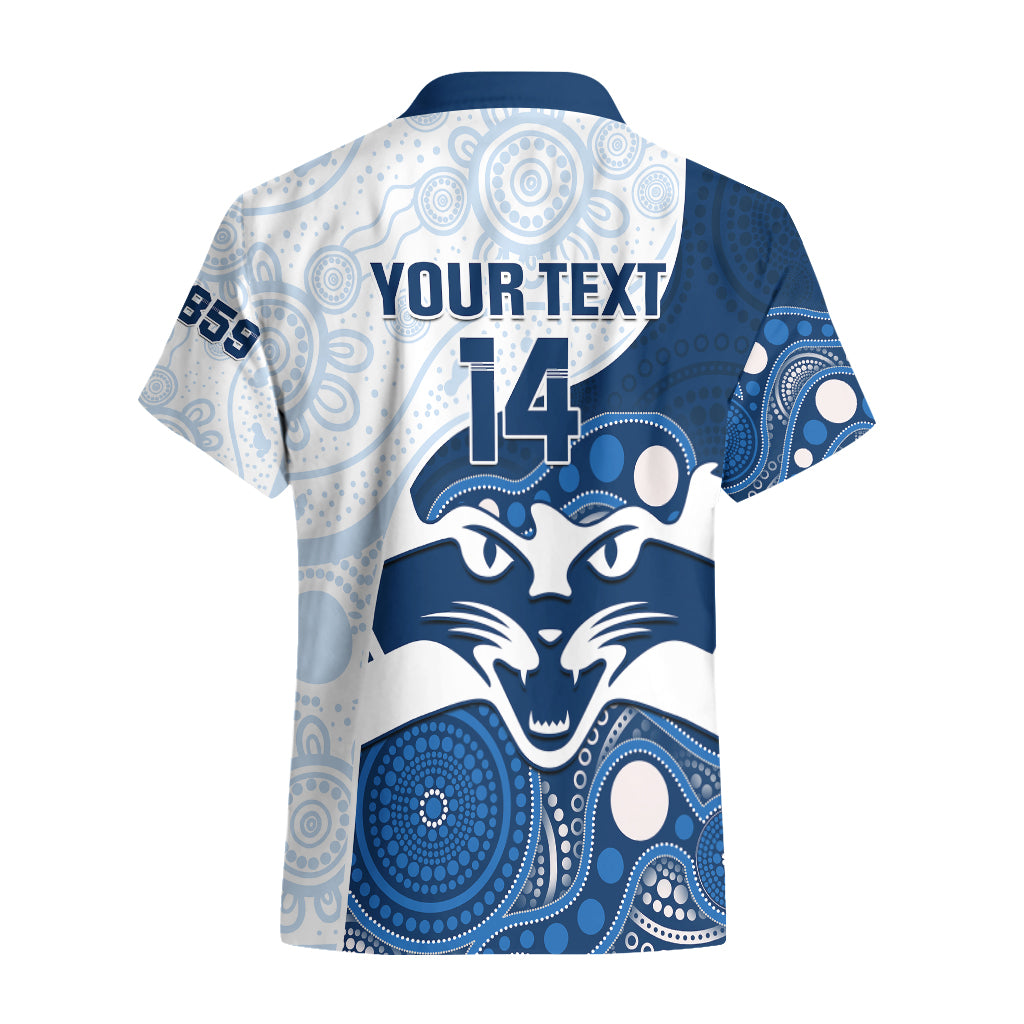Personalised Geelong Football Hawaiian Shirt Go Cats Indigenous Art - Vibe Hoodie Shop