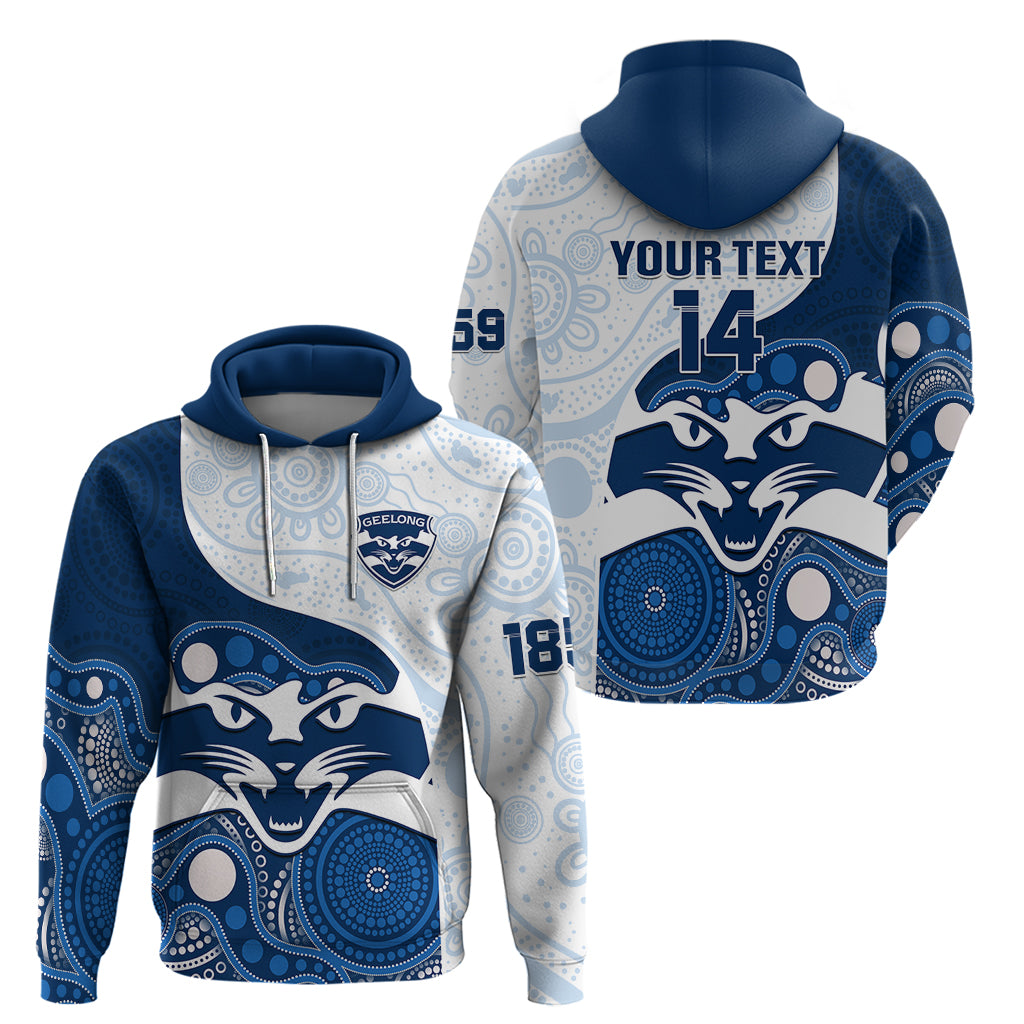 Personalised Geelong Football Hoodie Go Cats Indigenous Art - Vibe Hoodie Shop