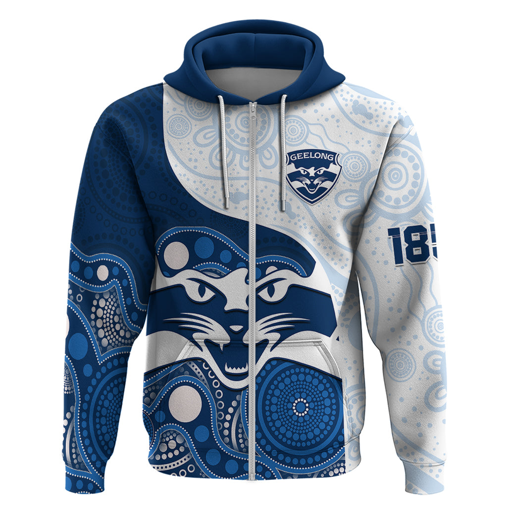 Personalised Geelong Football Hoodie Go Cats Indigenous Art - Vibe Hoodie Shop