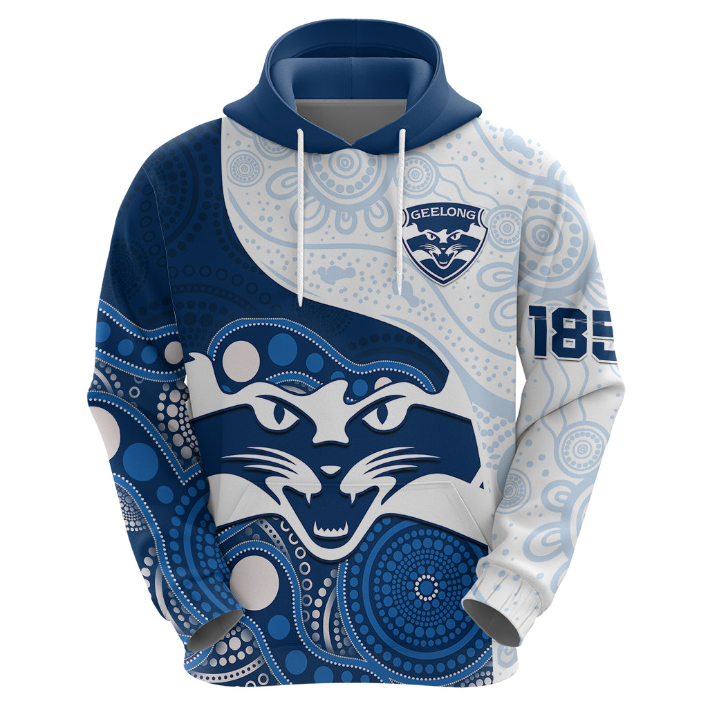 Personalised Geelong Football Hoodie Go Cats Indigenous Art - Vibe Hoodie Shop