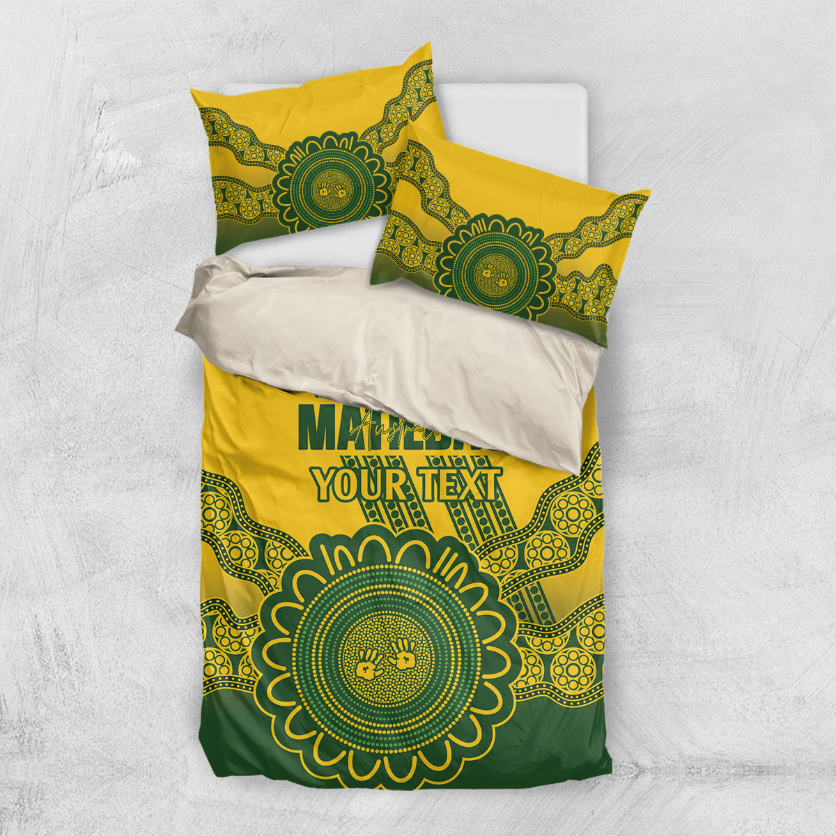 Custom Australia Matildas Bedding Set Aussie Aboriginal Gold Version - Vibe Hoodie Shop