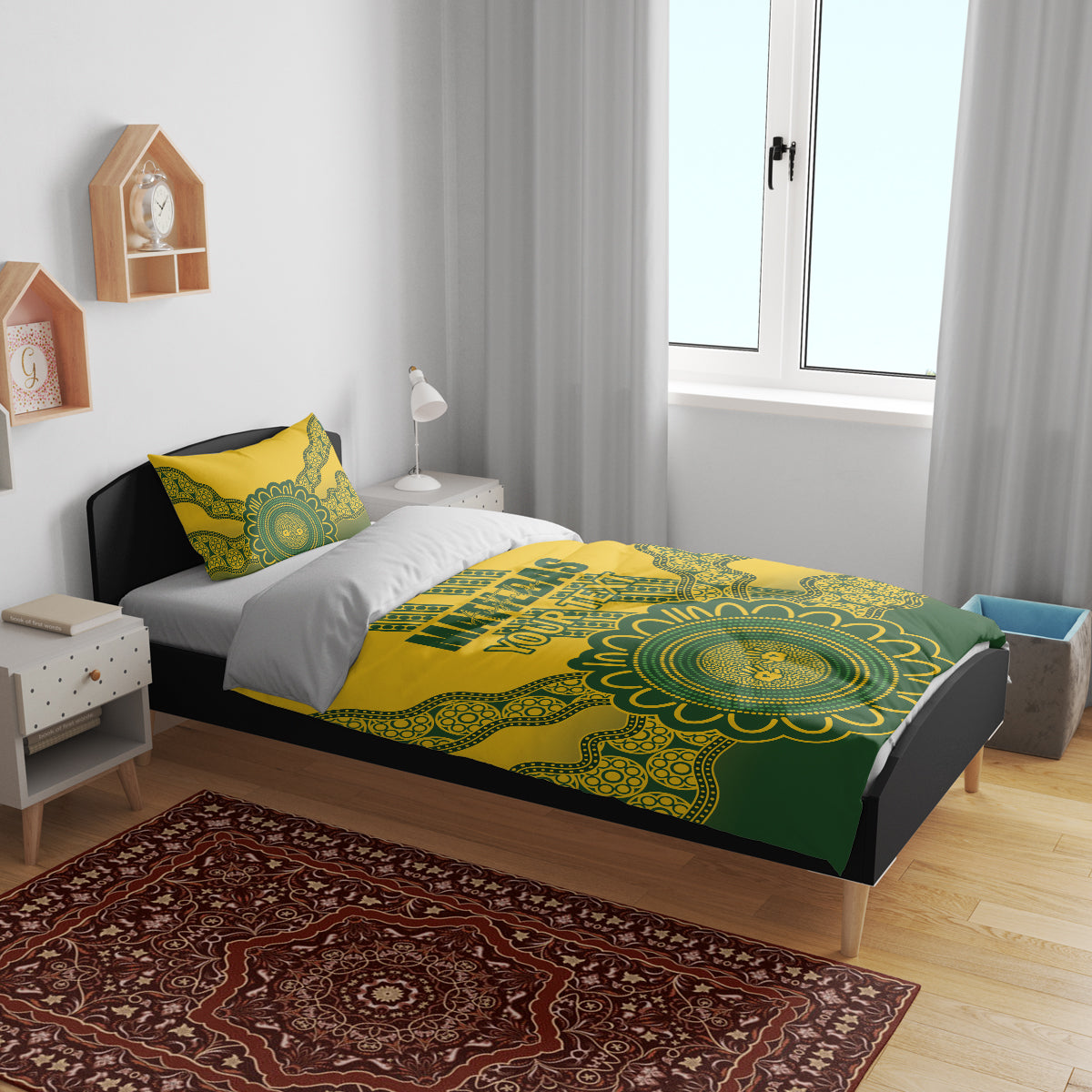 Custom Australia Matildas Bedding Set Aussie Aboriginal Gold Version - Vibe Hoodie Shop