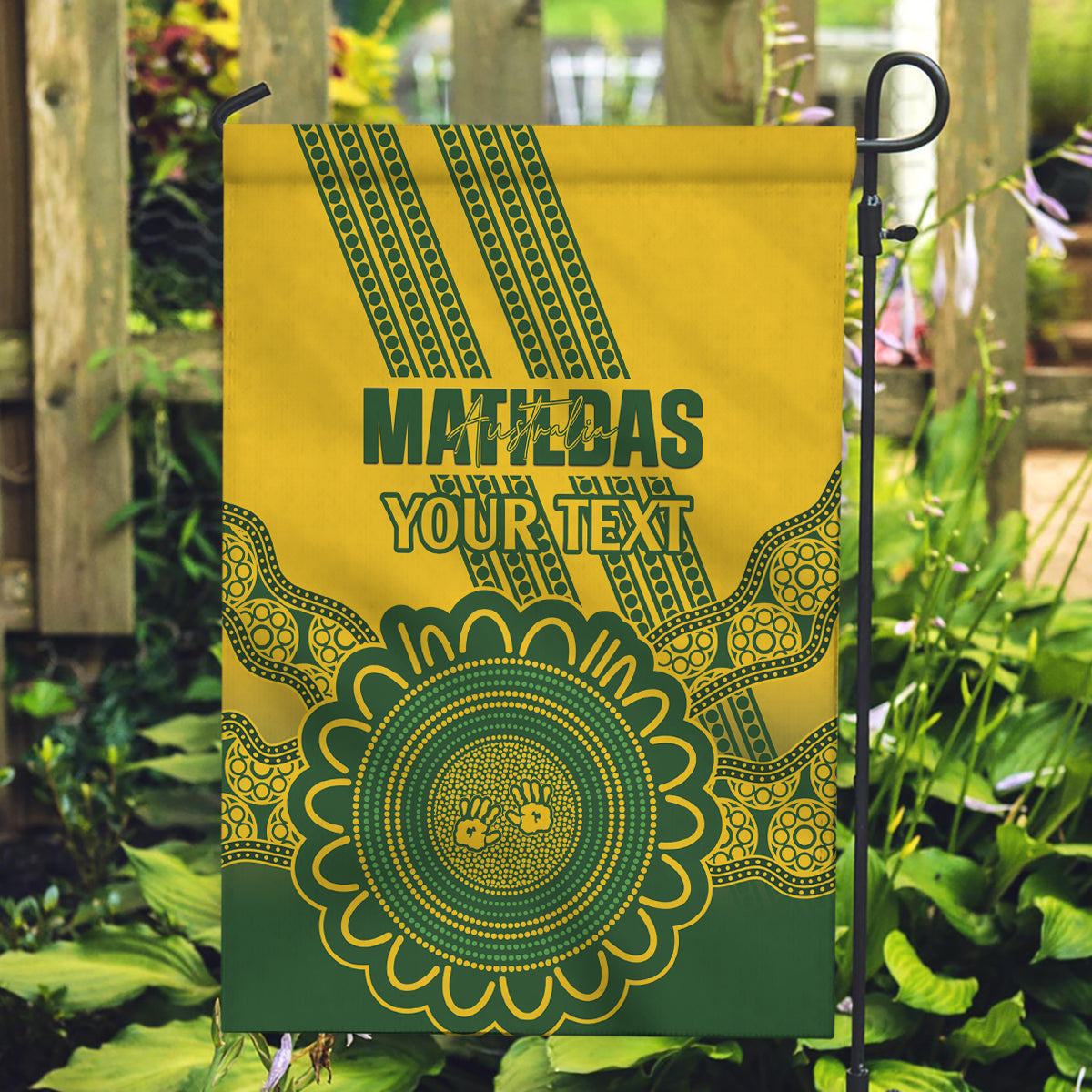 Custom Australia Matildas Garden Flag Aussie Aboriginal Gold Version - Vibe Hoodie Shop