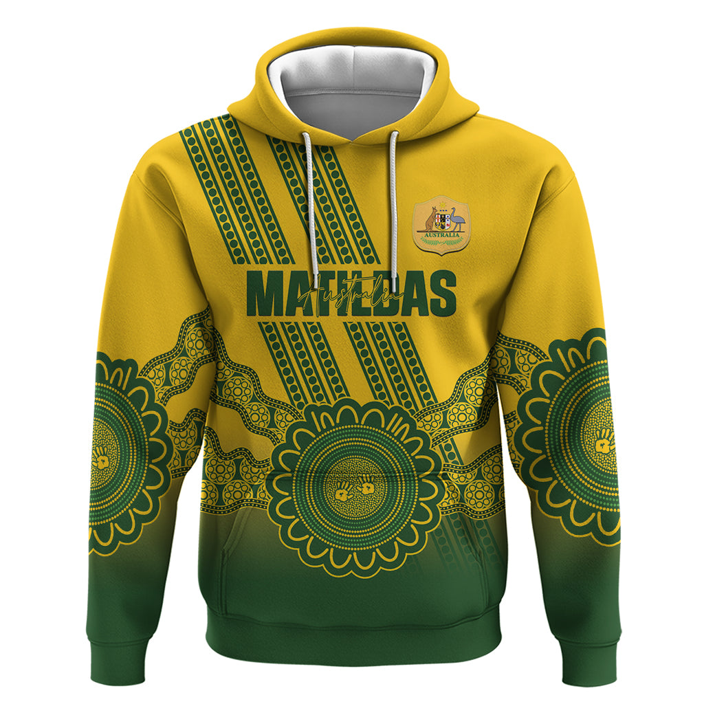 Custom Australia Matildas Hoodie Aussie Aboriginal Gold Version - Vibe Hoodie Shop