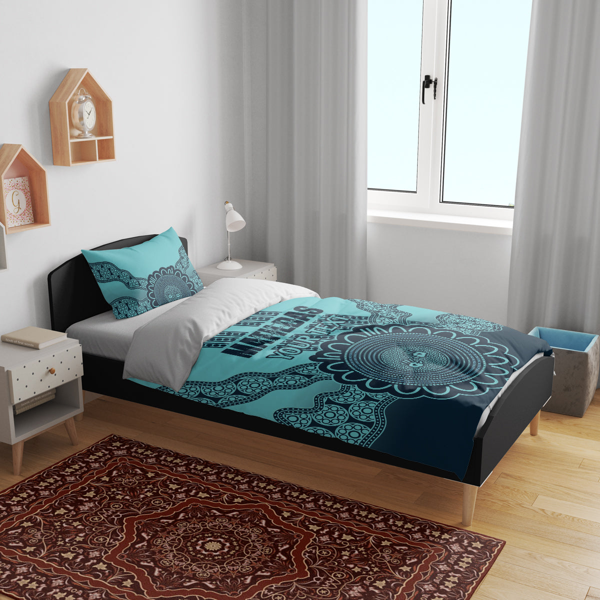 Custom Australia Matildas Bedding Set Aussie Aboriginal Turquoise Version - Vibe Hoodie Shop