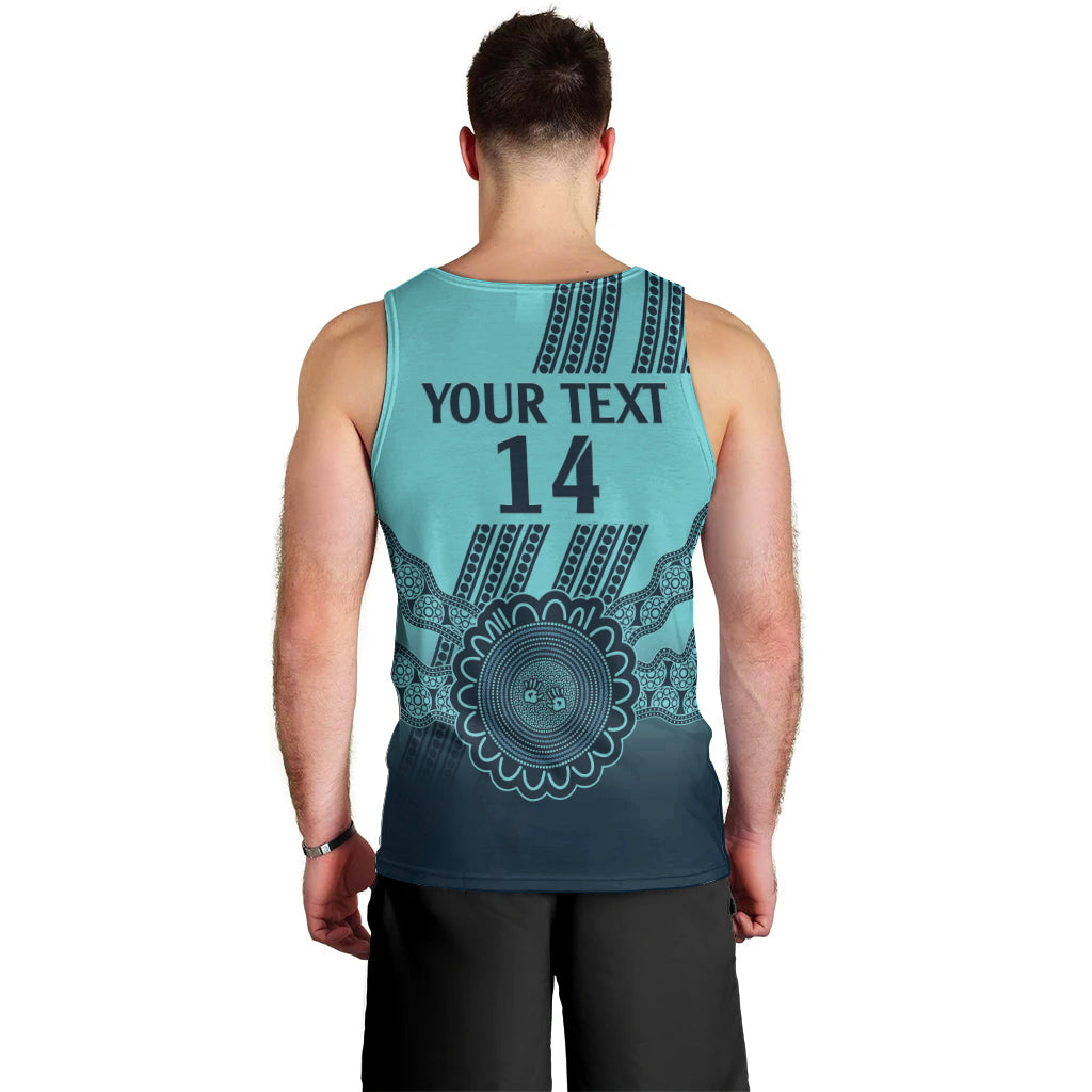 Custom Australia Matildas Men Tank Top Aussie Aboriginal Turquoise Version - Vibe Hoodie Shop