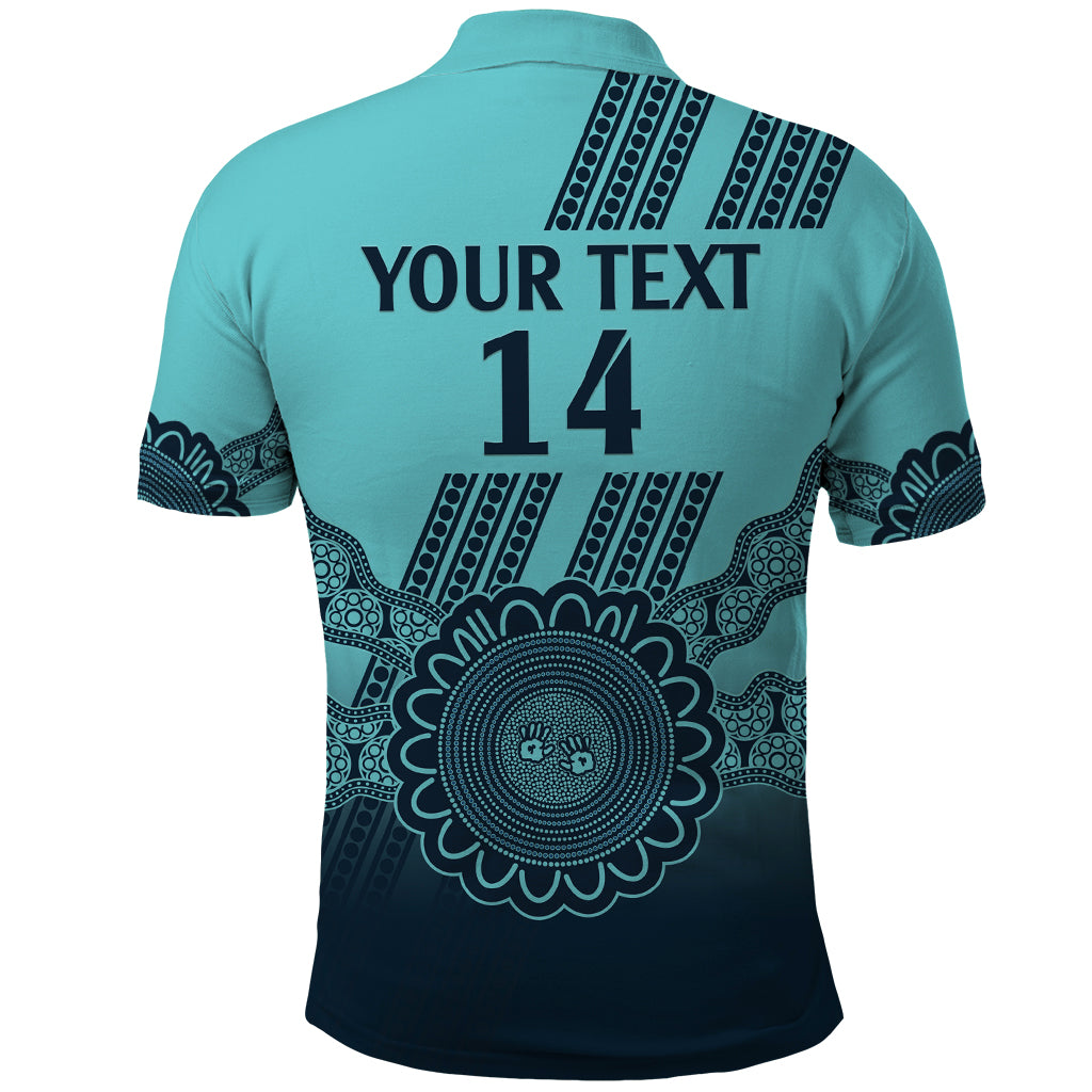 Custom Australia Matildas Polo Shirt Aussie Aboriginal Turquoise Version - Vibe Hoodie Shop