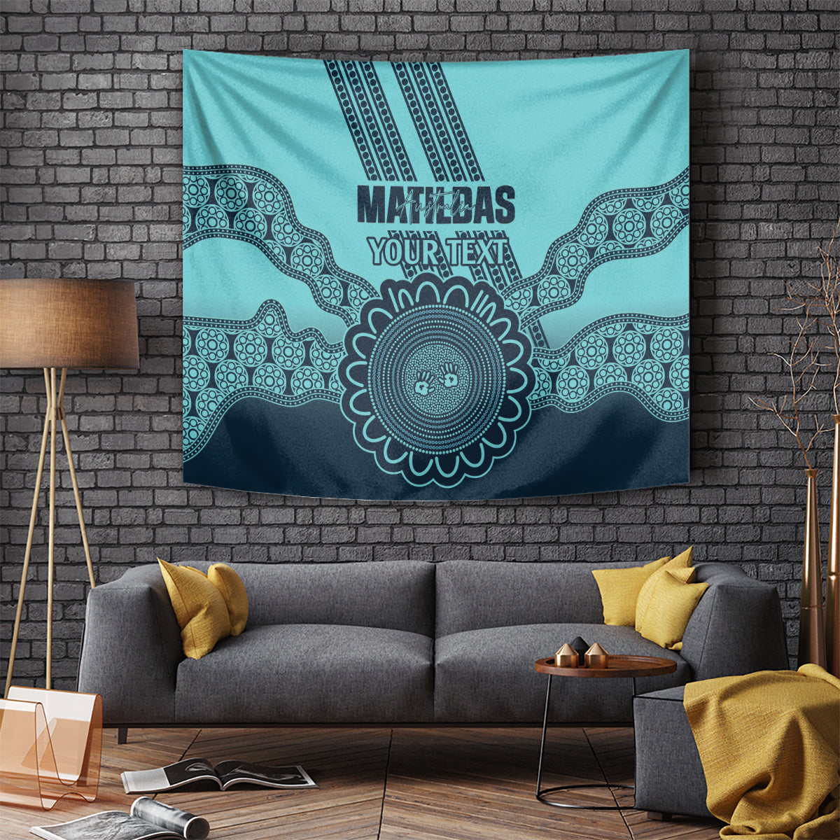 Custom Australia Matildas Tapestry Aussie Aboriginal Turquoise Version - Vibe Hoodie Shop