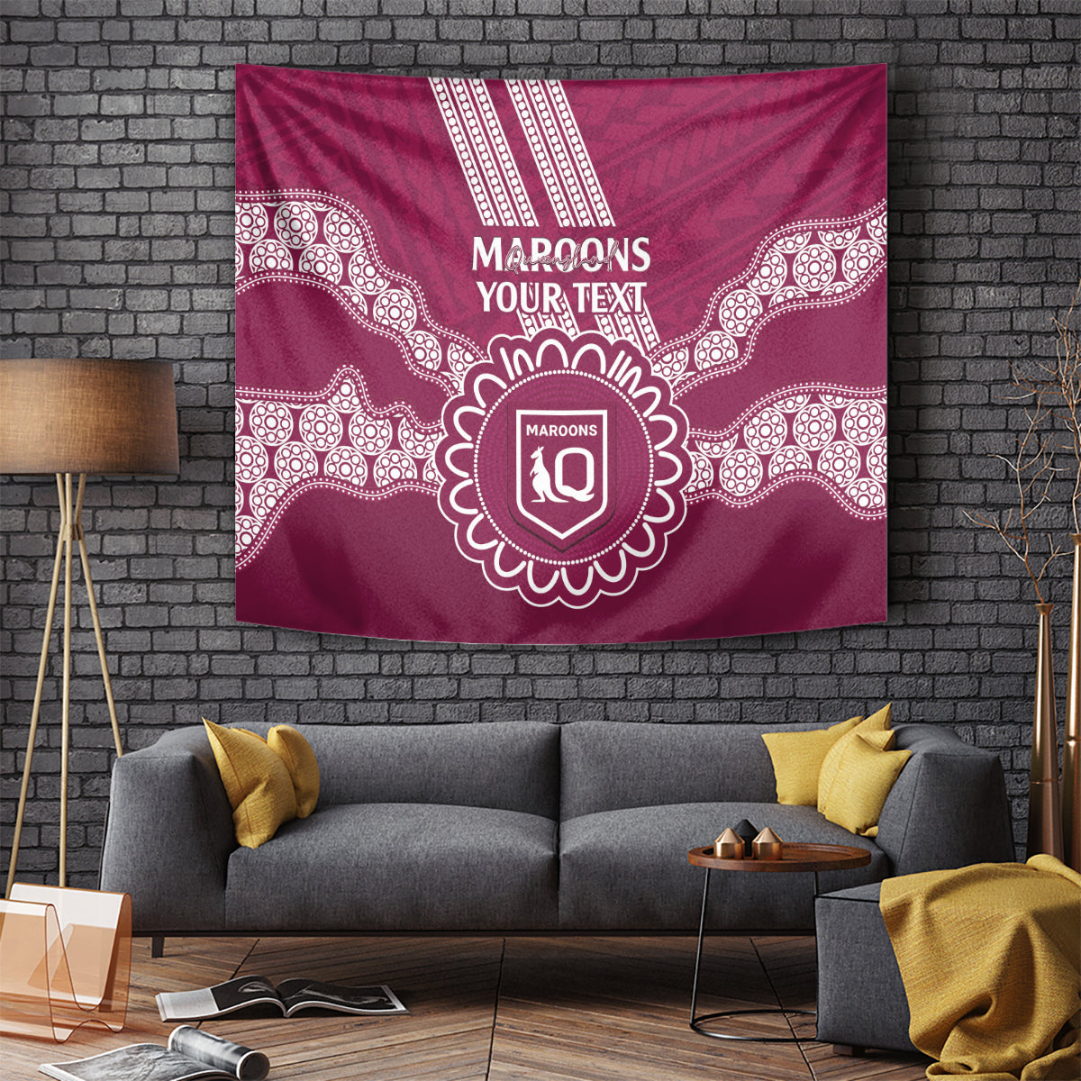 Custom QLD Maroons Rugby Tapestry Aussie Aboriginal Mix Polynesian Pattern - Vibe Hoodie Shop