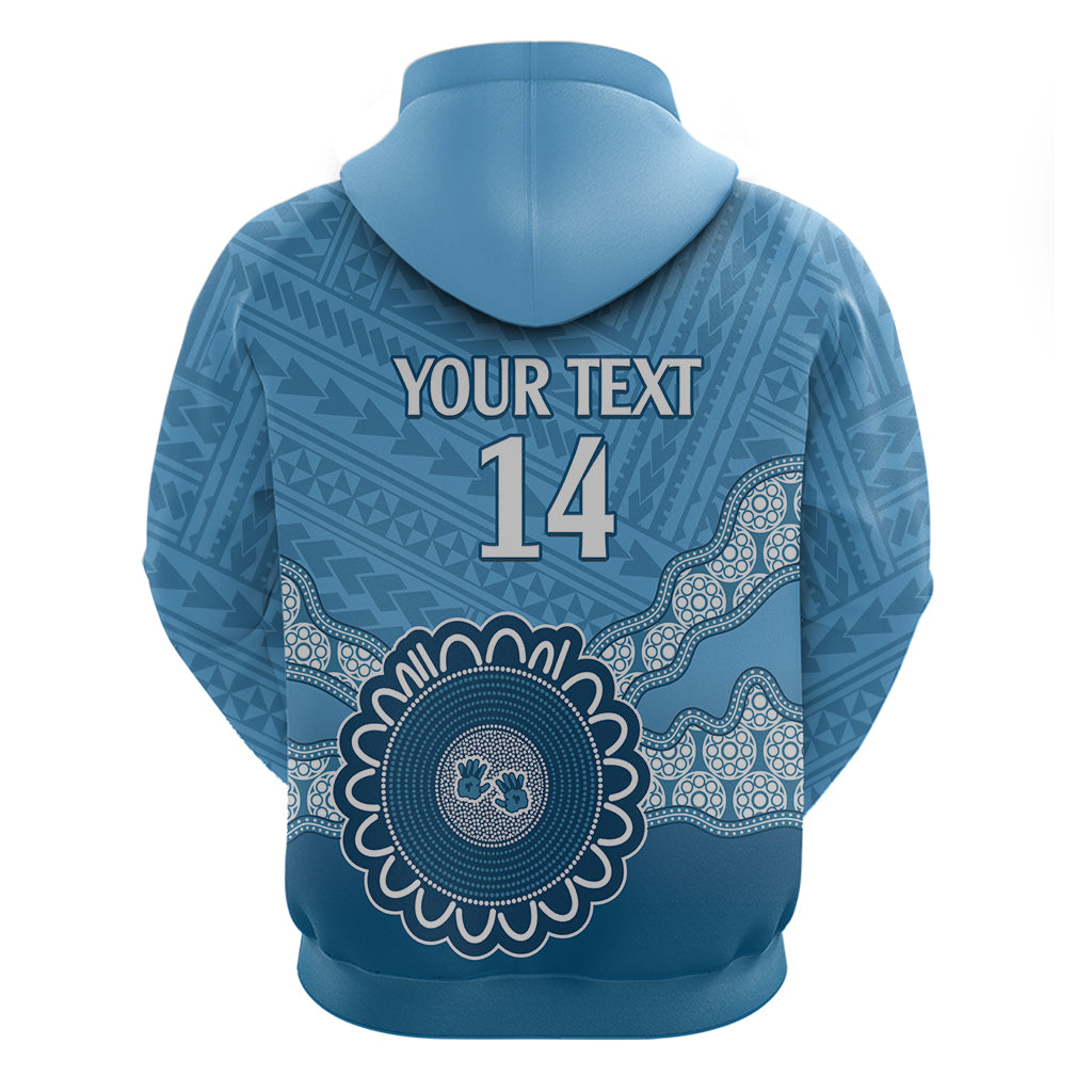 Custom NSW Blues Rugby Hoodie Aussie Aboriginal Mix Polynesian Pattern - Vibe Hoodie Shop