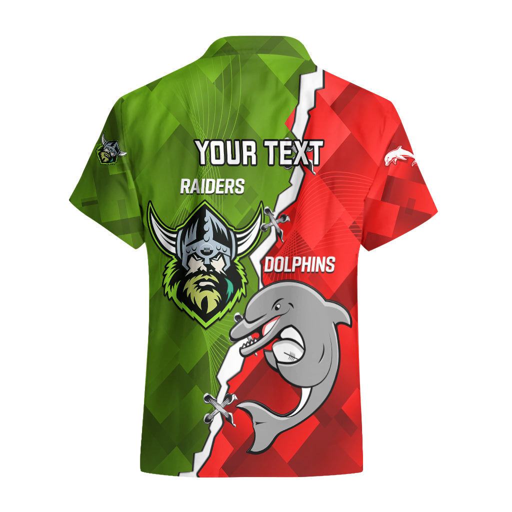 Personalised Dolphins and Raiders Rugby Hawaiian Shirt 2023 Sporty Version - Vibe Hoodie Shop
