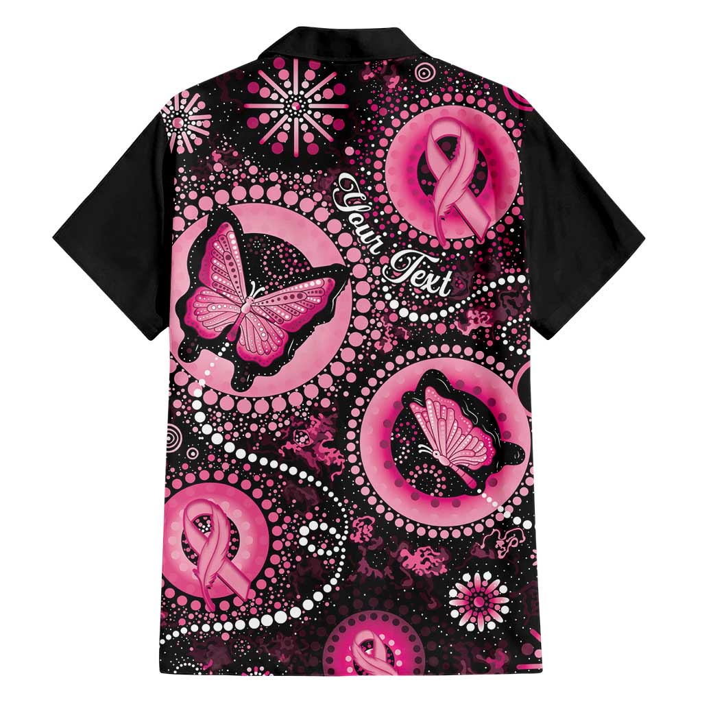 Personalised Australia Indigenous Hawaiian Shirt Breast Cancer Ribbon Think Pink - Black Version - Vibe Hoodie Shop