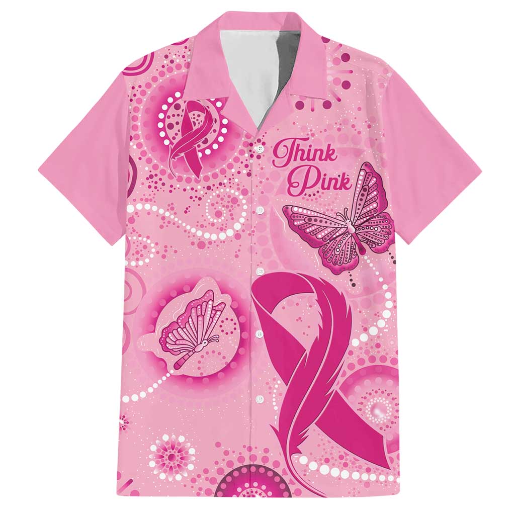 Personalised Australia Indigenous Hawaiian Shirt Breast Cancer Ribbon Think Pink - Pink Version - Vibe Hoodie Shop