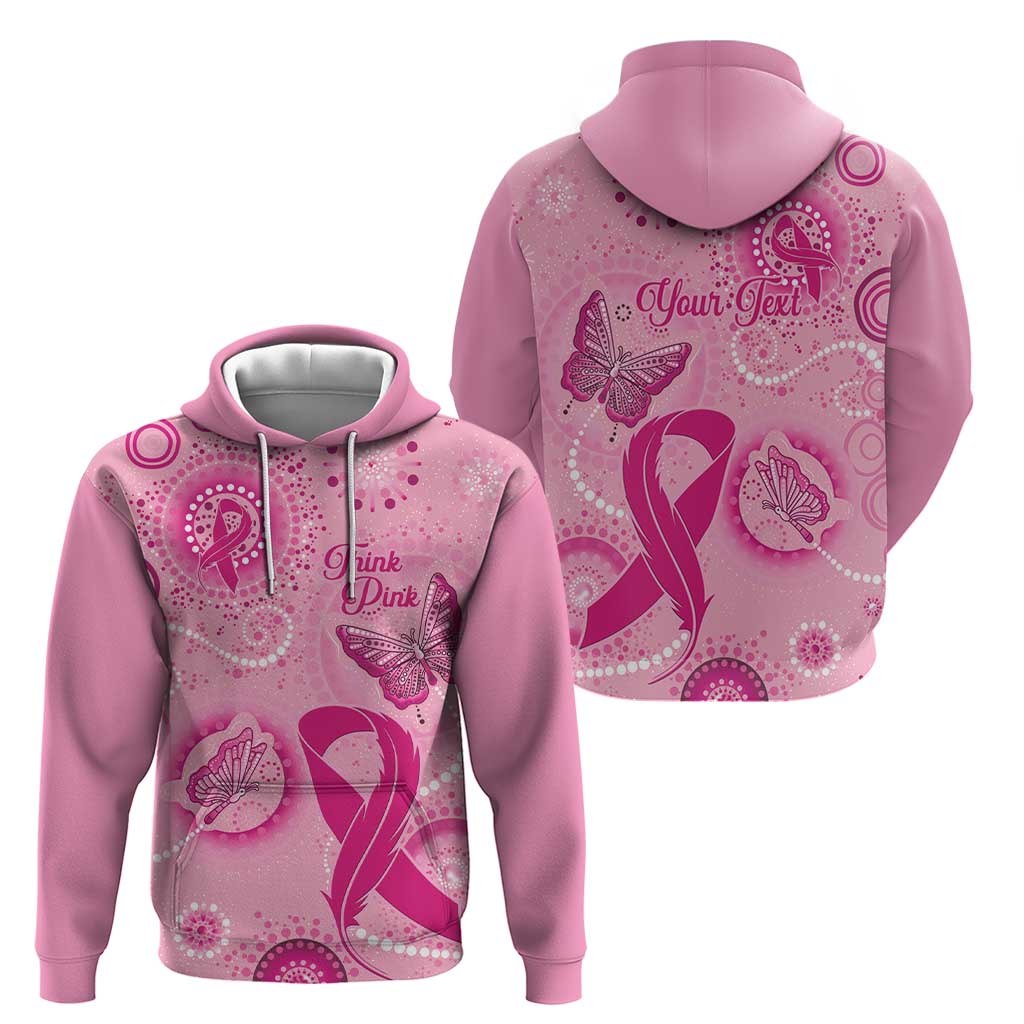 Personalised Australia Indigenous Hoodie Breast Cancer Ribbon Think Pink - Pink Version - Vibe Hoodie Shop