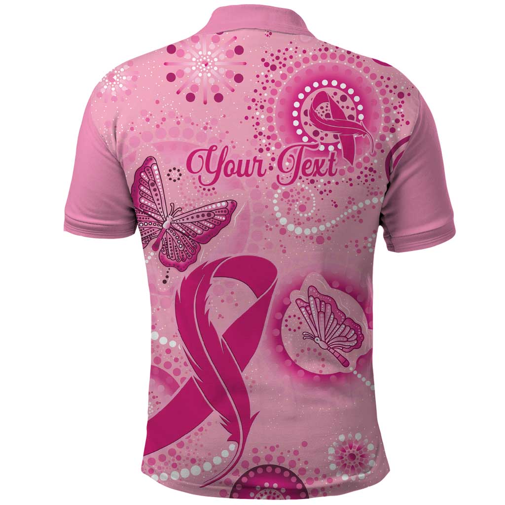 Personalised Australia Indigenous Polo Shirt Breast Cancer Ribbon Think Pink - Pink Version - Vibe Hoodie Shop