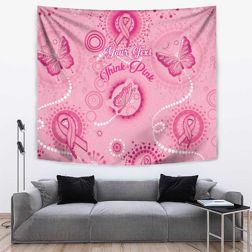 Personalised Australia Indigenous Tapestry Breast Cancer Ribbon Think Pink - Pink Version - Vibe Hoodie Shop