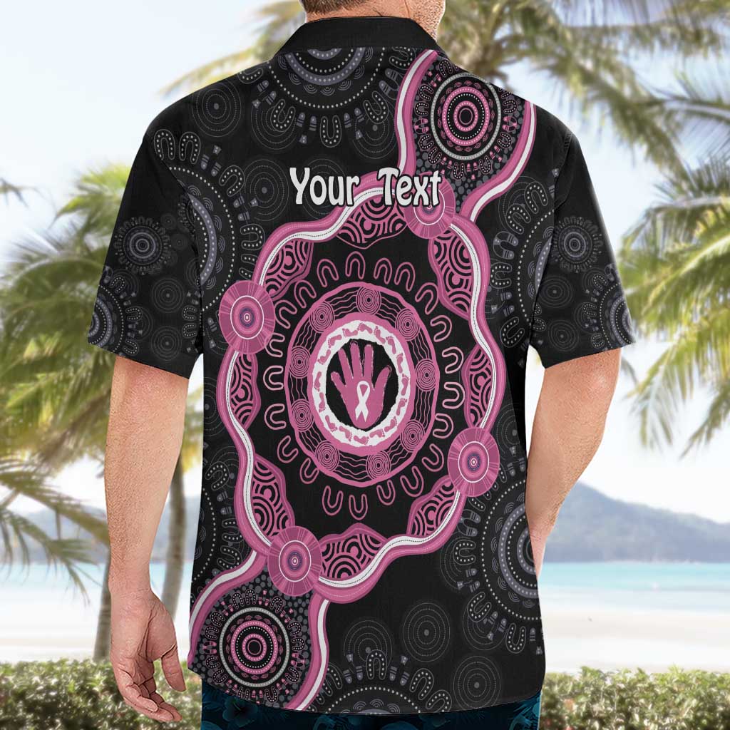 Personalised Australia Breast Cancer Hawaiian Shirt Brave Strong Aboriginal Art - Vibe Hoodie Shop