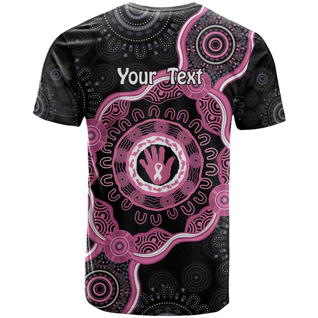 Personalised Australia Breast Cancer T Shirt Brave Strong Aboriginal Art - Vibe Hoodie Shop