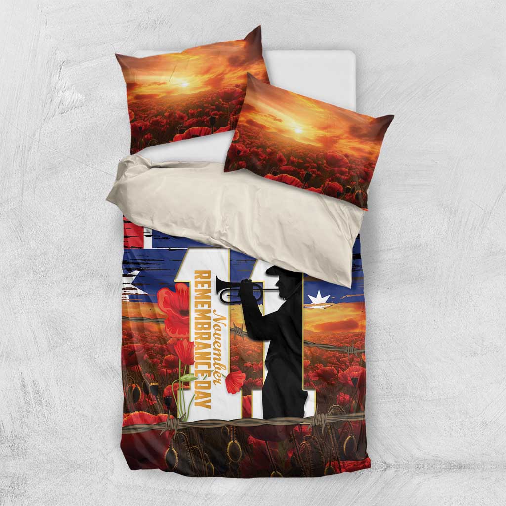 Australia Rememberance Day Bedding Set 11 November Poppy Field With Last Post - Vibe Hoodie Shop