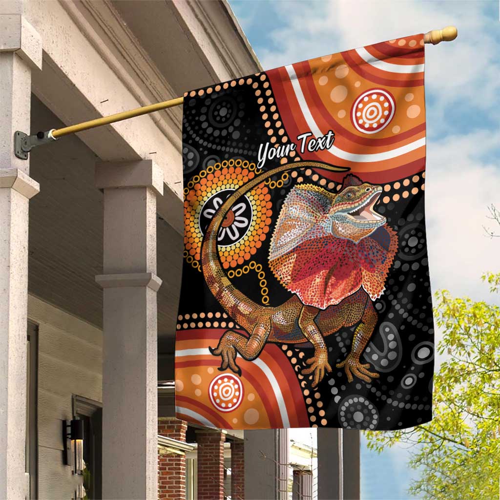 Personalised Australia Frilled Lizard Garden Flag Aboriginal Art - Vibe Hoodie Shop