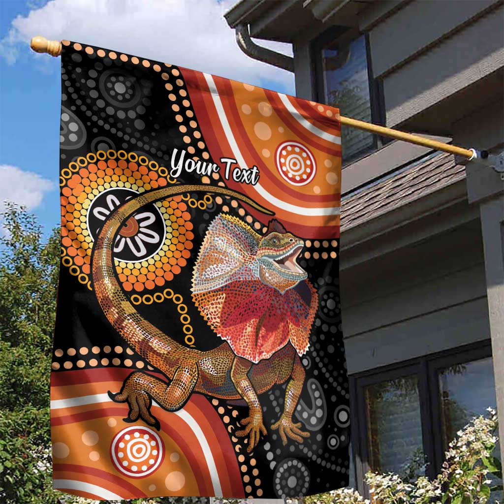 Personalised Australia Frilled Lizard Garden Flag Aboriginal Art - Vibe Hoodie Shop