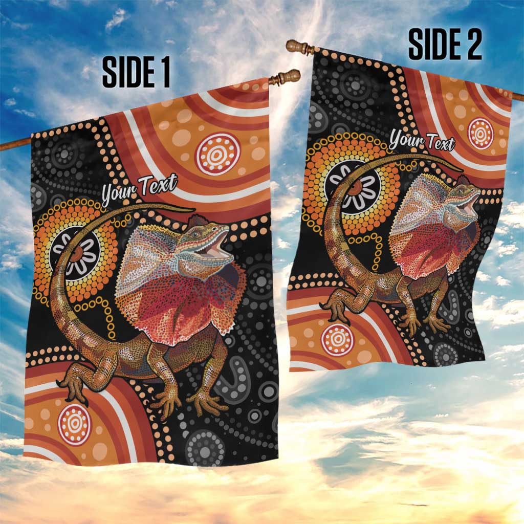 Personalised Australia Frilled Lizard Garden Flag Aboriginal Art - Vibe Hoodie Shop