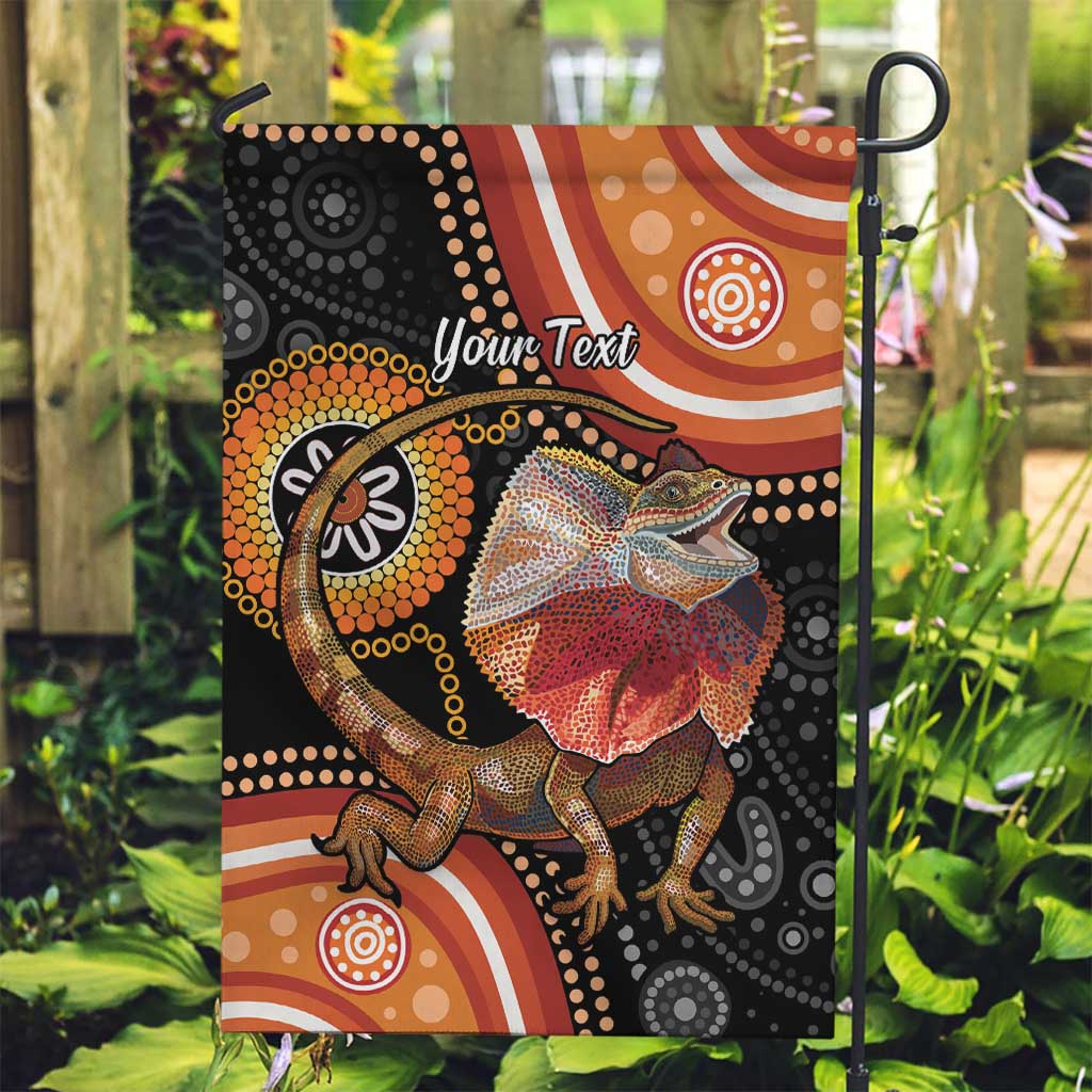Personalised Australia Frilled Lizard Garden Flag Aboriginal Art - Vibe Hoodie Shop