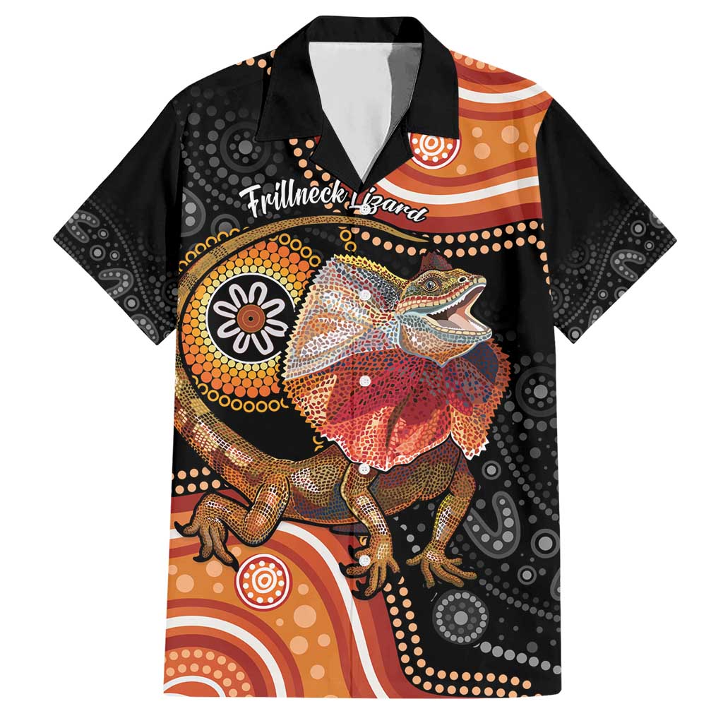 Personalised Australia Frilled Lizard Hawaiian Shirt Aboriginal Art - Vibe Hoodie Shop