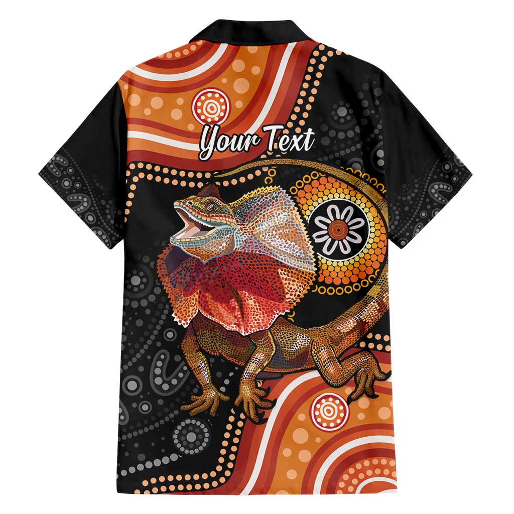 Personalised Australia Frilled Lizard Hawaiian Shirt Aboriginal Art - Vibe Hoodie Shop