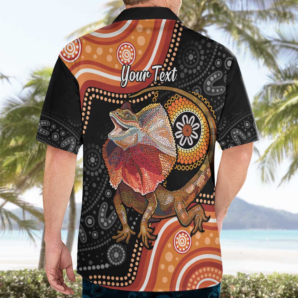 Personalised Australia Frilled Lizard Hawaiian Shirt Aboriginal Art - Vibe Hoodie Shop