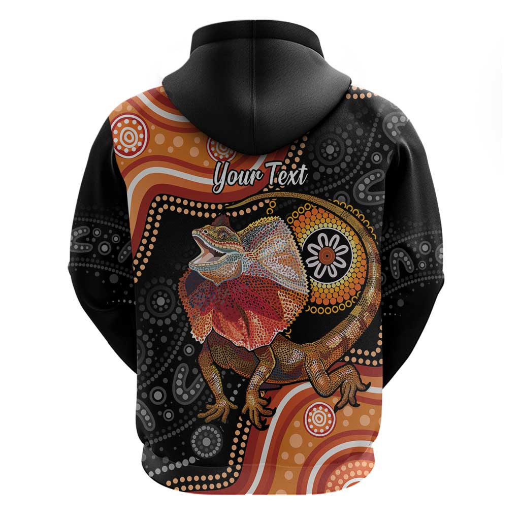 Personalised Australia Frilled Lizard Hoodie Aboriginal Art - Vibe Hoodie Shop