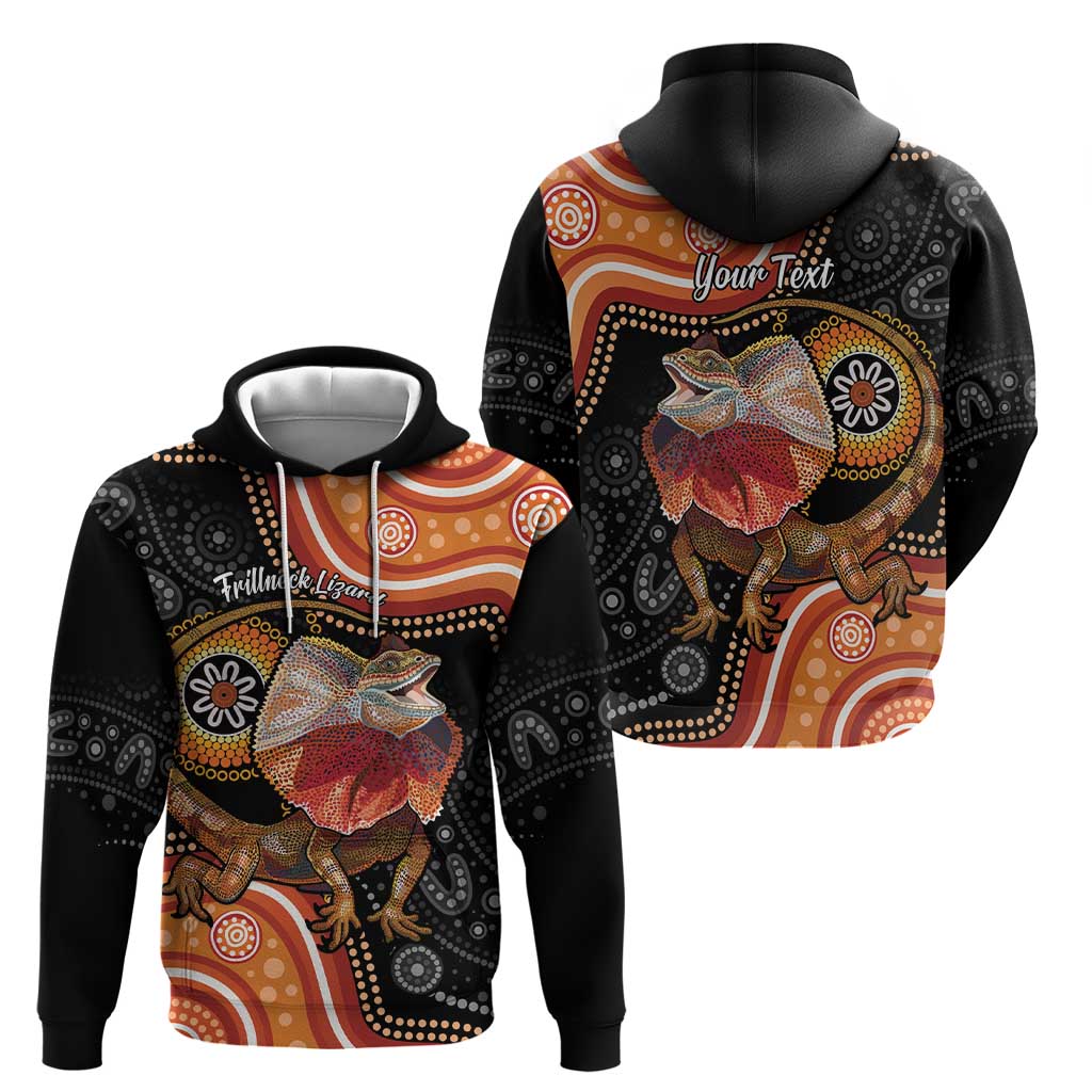 Personalised Australia Frilled Lizard Hoodie Aboriginal Art - Vibe Hoodie Shop