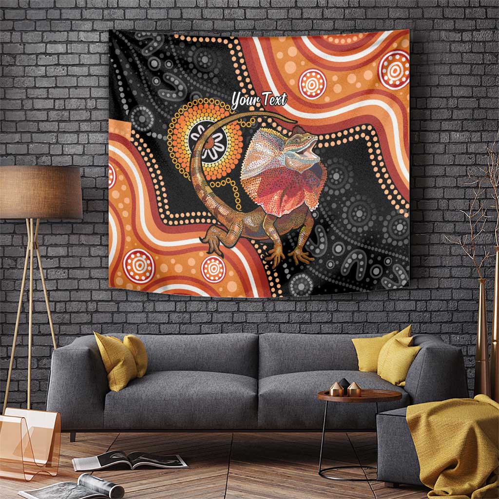 Personalised Australia Frilled Lizard Tapestry Aboriginal Art - Vibe Hoodie Shop