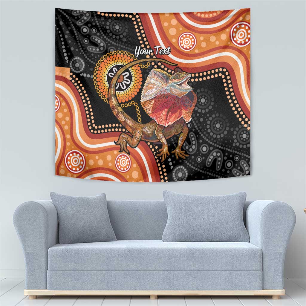 Personalised Australia Frilled Lizard Tapestry Aboriginal Art - Vibe Hoodie Shop